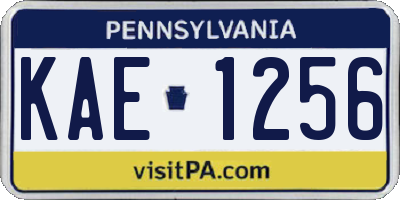 PA license plate KAE1256