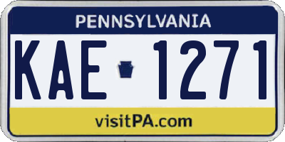 PA license plate KAE1271