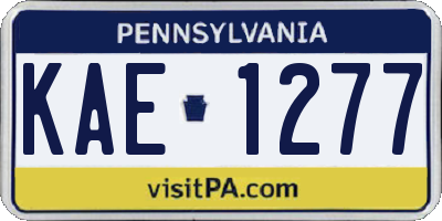 PA license plate KAE1277
