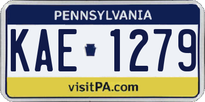 PA license plate KAE1279