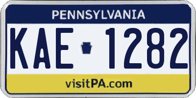 PA license plate KAE1282