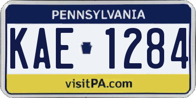 PA license plate KAE1284