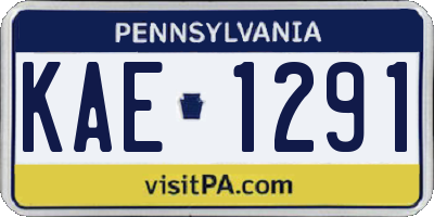 PA license plate KAE1291