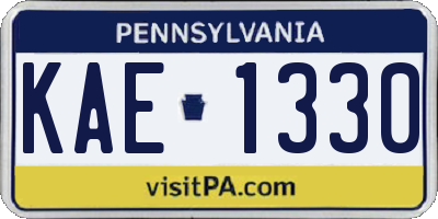PA license plate KAE1330