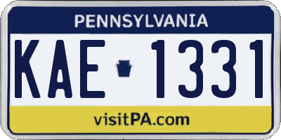 PA license plate KAE1331