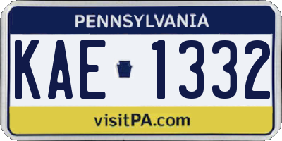 PA license plate KAE1332