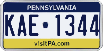PA license plate KAE1344