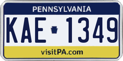 PA license plate KAE1349