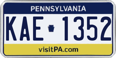 PA license plate KAE1352