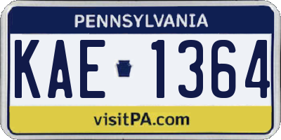 PA license plate KAE1364