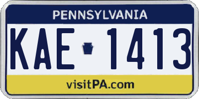 PA license plate KAE1413