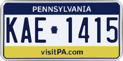 PA license plate KAE1415