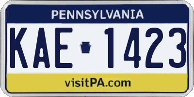 PA license plate KAE1423
