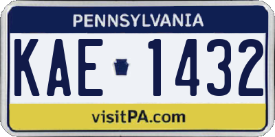 PA license plate KAE1432