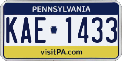 PA license plate KAE1433