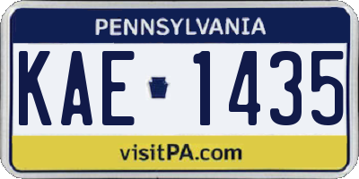 PA license plate KAE1435