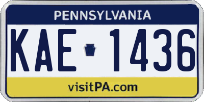 PA license plate KAE1436