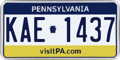 PA license plate KAE1437