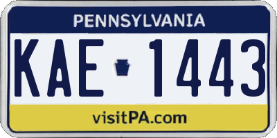 PA license plate KAE1443