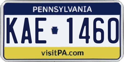 PA license plate KAE1460