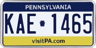 PA license plate KAE1465