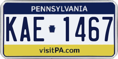 PA license plate KAE1467