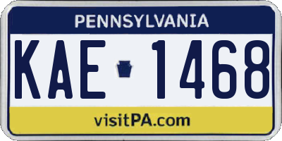 PA license plate KAE1468