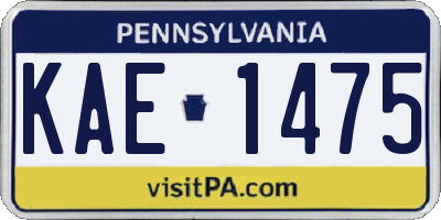 PA license plate KAE1475