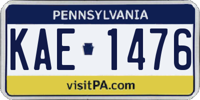 PA license plate KAE1476