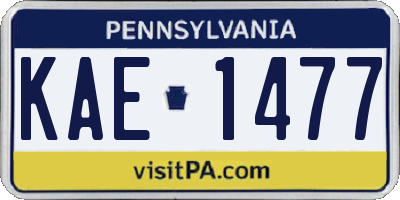 PA license plate KAE1477