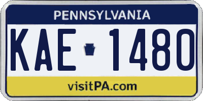 PA license plate KAE1480