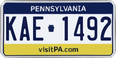 PA license plate KAE1492