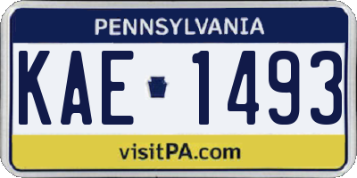 PA license plate KAE1493