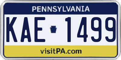 PA license plate KAE1499