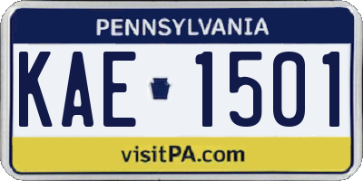 PA license plate KAE1501