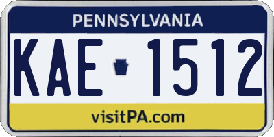PA license plate KAE1512