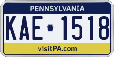 PA license plate KAE1518