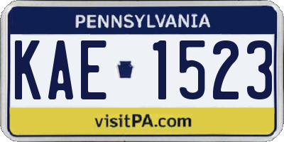 PA license plate KAE1523