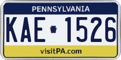 PA license plate KAE1526