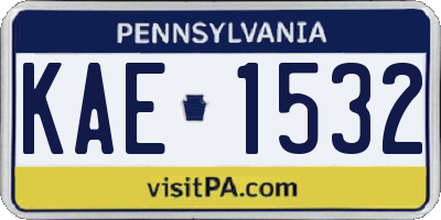 PA license plate KAE1532