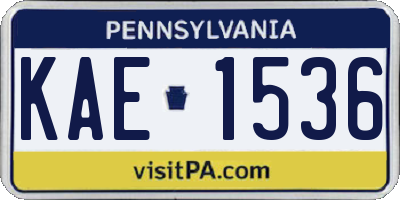 PA license plate KAE1536