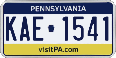 PA license plate KAE1541