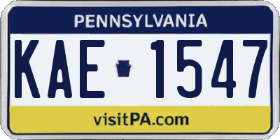 PA license plate KAE1547