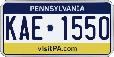 PA license plate KAE1550