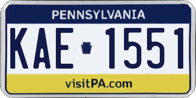 PA license plate KAE1551