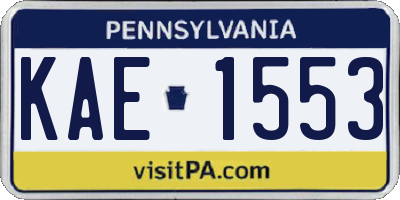 PA license plate KAE1553