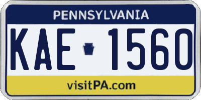 PA license plate KAE1560