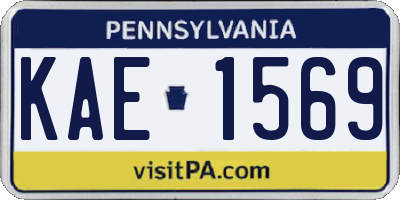 PA license plate KAE1569