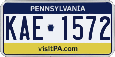 PA license plate KAE1572