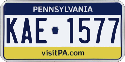 PA license plate KAE1577